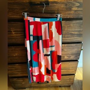 Anthropologie Mave Colorblock Abstract Midi Skirt, Size 0